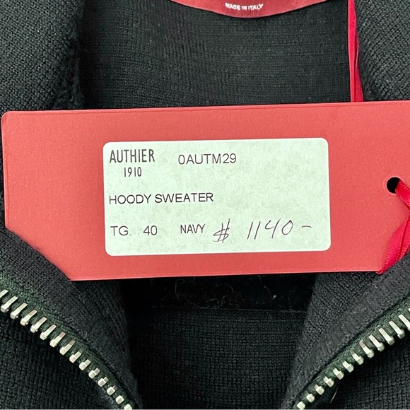 Navy zip up, hooded sweatshirt Authier - Picture 11 of 16